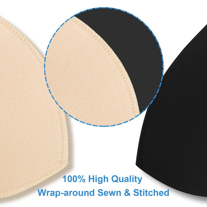 TopBine Bra Pads Inserts (2 Beige L + 2 Black L, C/D) - Image 5