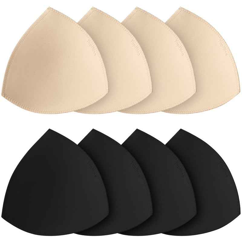 TopBine Bra Pads Inserts (2 Beige L + 2 Black L, C/D) - Image 1