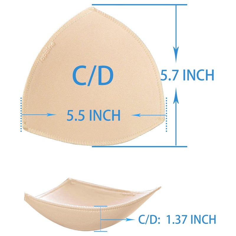 TopBine Bra Pads Inserts (2 Beige L + 2 Black L, C/D) - Image 2