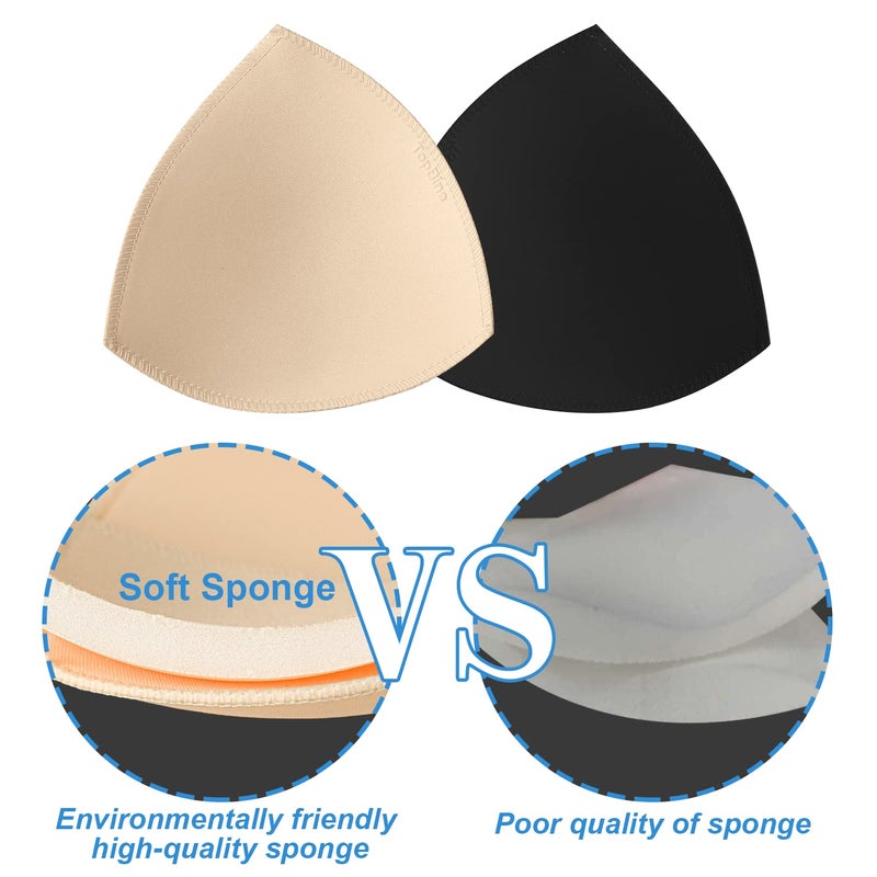 TopBine Bra Pads Inserts (2 Beige L + 2 Black L, C/D) - Image 4