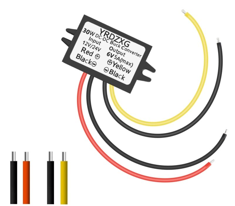 YRDZXG12V to 6V 5A 30W DC-DC24V to 6V Step-Down Adapter, Buck Converter, Reducer, Power Converter Mini Module Waterproof DC Compatible car Radio - Image 1