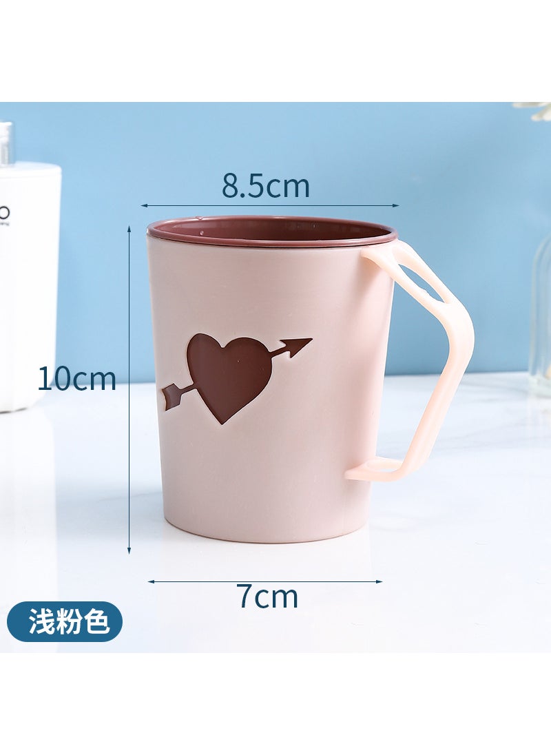 Generic Creative Double-layer Heart Couple Teeth Cup Simple Household Gargle Cup High-value Student Dormitory Toothbrush Cup Spot Light pink 
