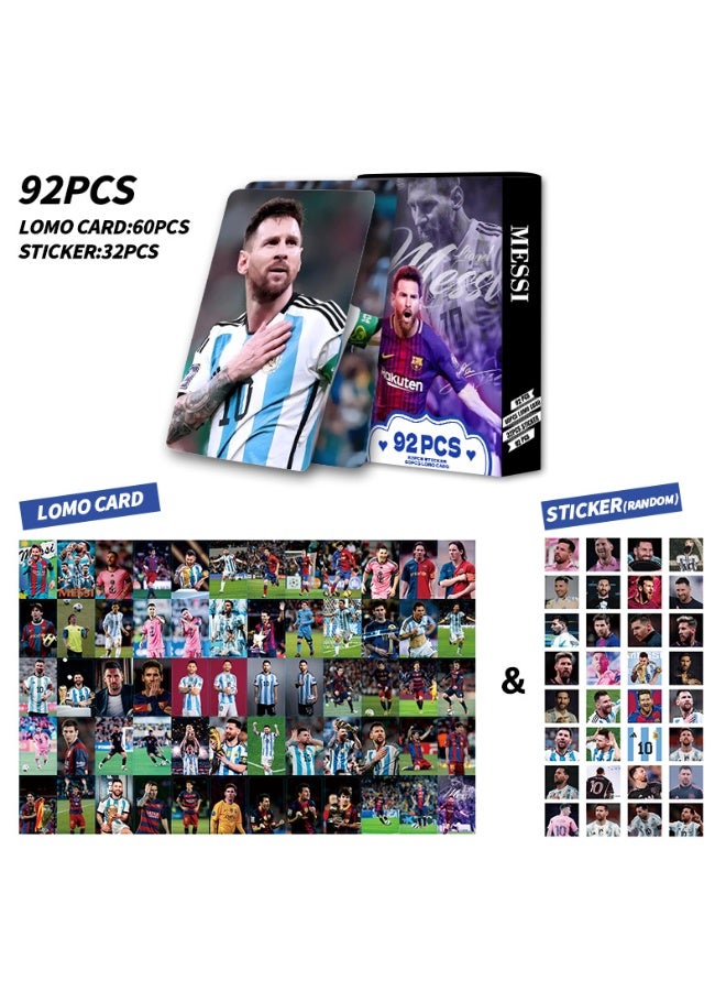 NIBEMINENT 30 قطعة بطاقات ليو ميسي للاعب كرة القدم بطاقات لومو مزدوجة الجوانب لهدايا مجموعة المعجبين - Image 2