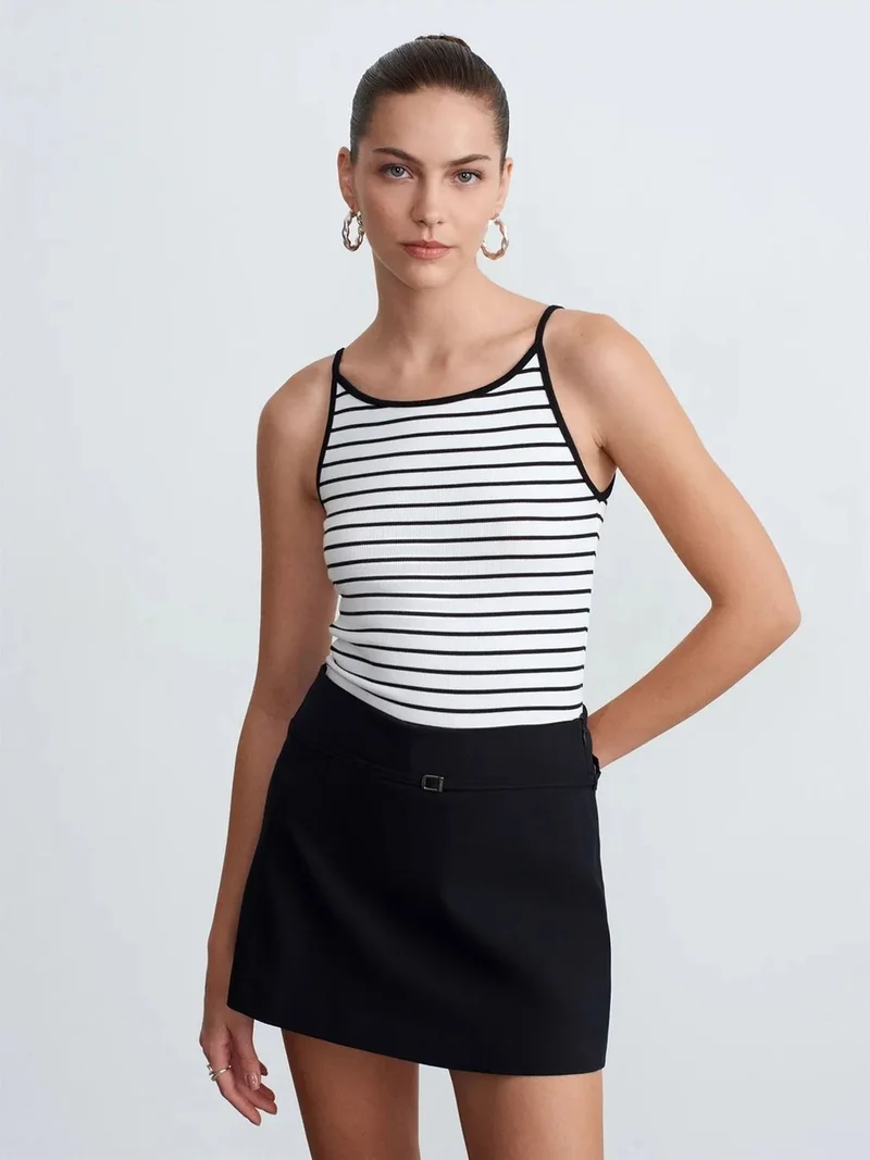 ديلفين DILVIN Striped Sleeveless Cami Blouse