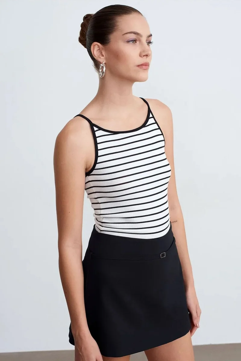 Dilvin Multicolor DILVIN Striped Sleeveless Cami Blouse for Women | Best Price UAE