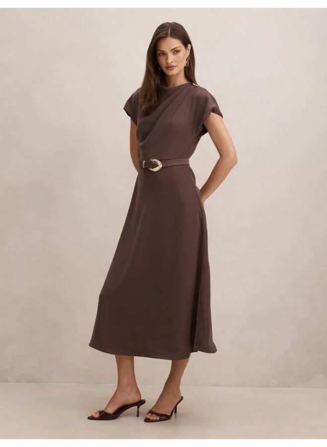 Forever New  Kylee Button Neck Dress for Women | Best Price UAE