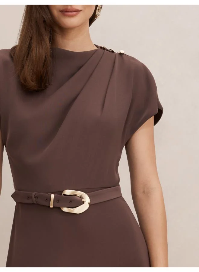 Forever New  Kylee Button Neck Dress for Women | Best Price UAE