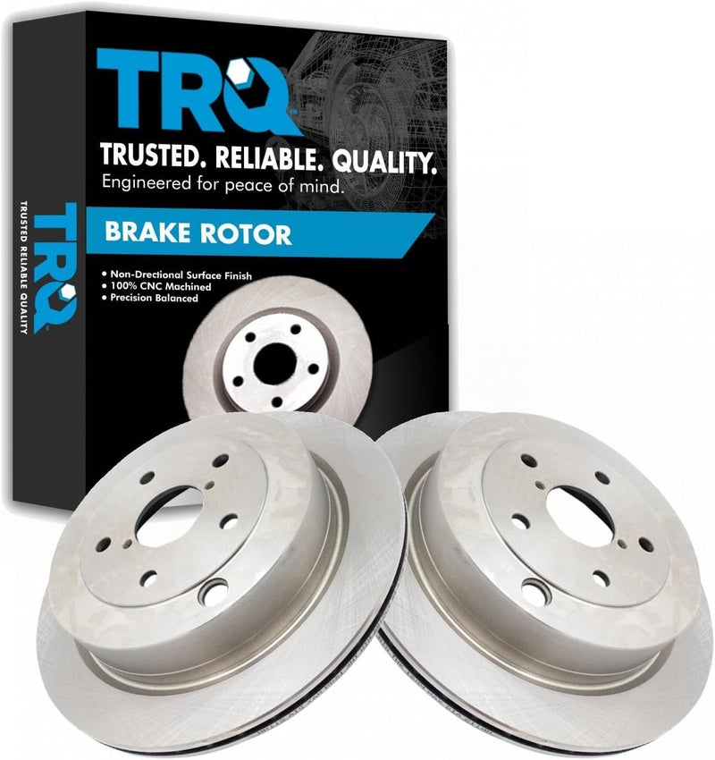 TRQ Rear Brake Rotor Set Vented Compatible with 2006-2007 Subaru B9 Tribeca 2008-2014 Tribeca - Image 1