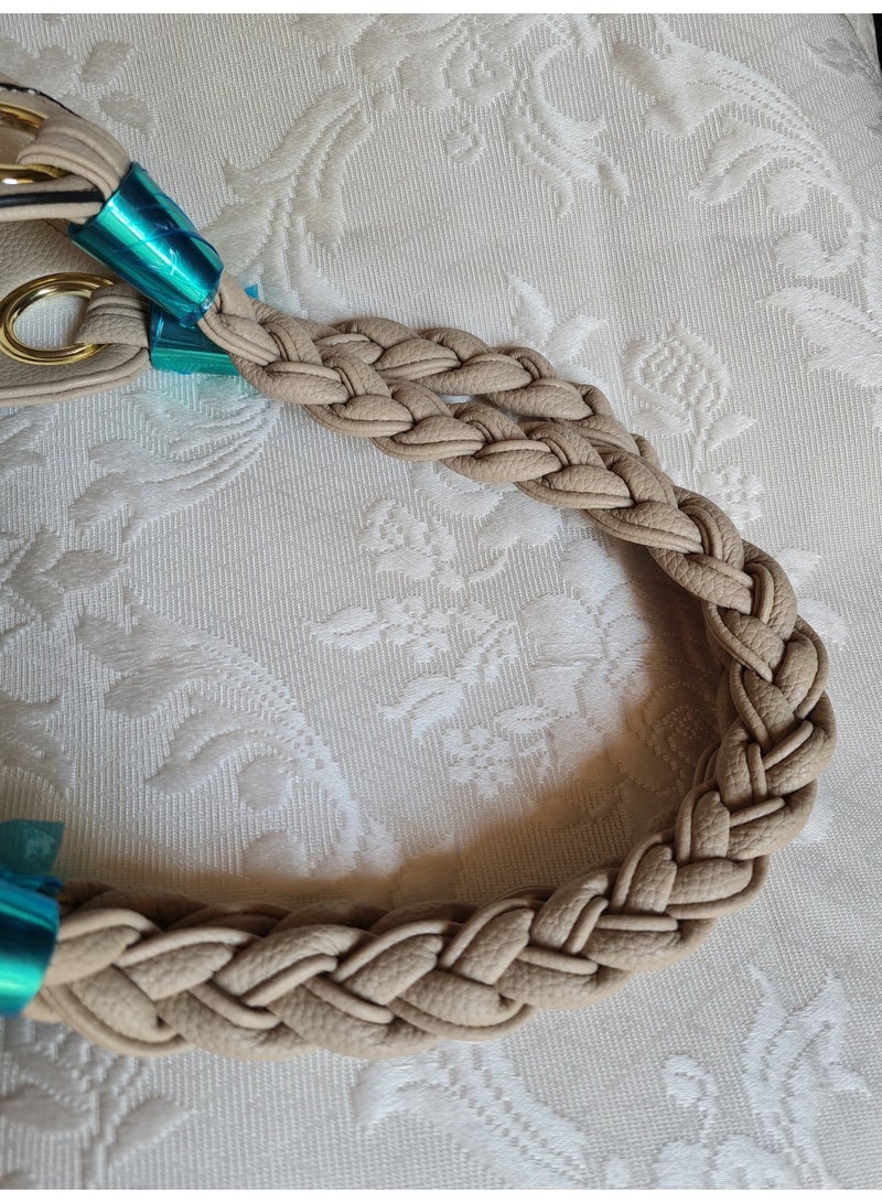 Women’s Leather Shoulder Bag with Braided Handle – Elegant and Durable Design for Daily and Formal Use - Image 3
