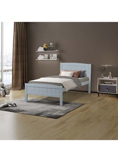 DANUBE HOME Derby Haven 90X200 Solidwood Single Bed Sturdy Modern Design Wooden Single Bed Frame Furniture Quiet And Comfortable Bed (Mattress Not Included) Made In Malaysia L206Xw92Xh97Cm-Grey  - Image 5