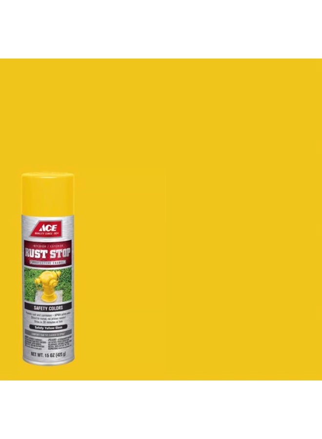 ACE Rust Stop Gloss Safety Yellow Protective Enamel Spray Paint 425 G - Image 3