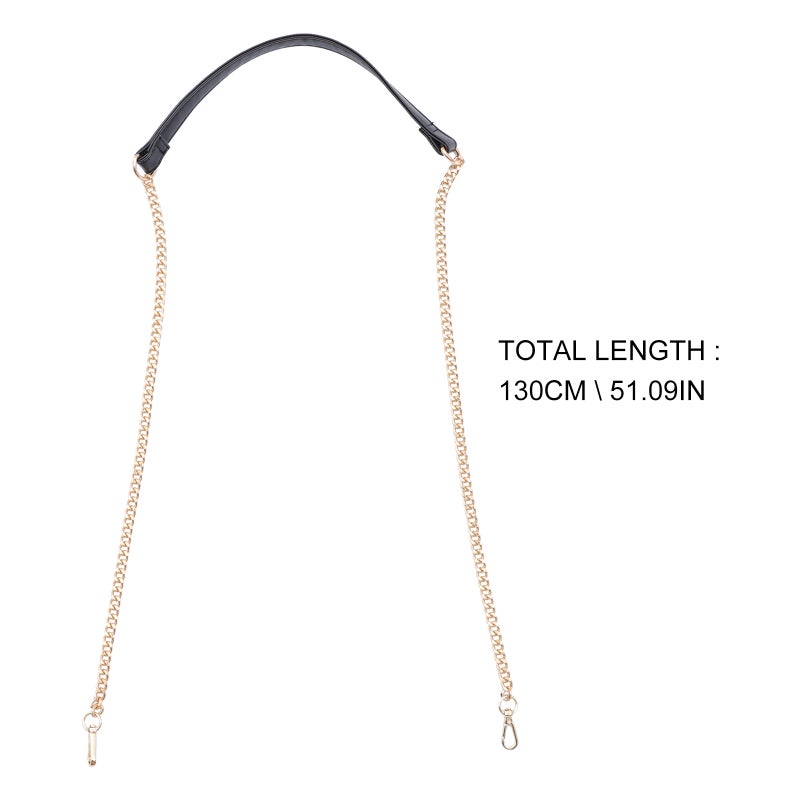 Bag Chain for Handbag Purse, Durable PU Leather and Metal Strap with Clasps - Image 2