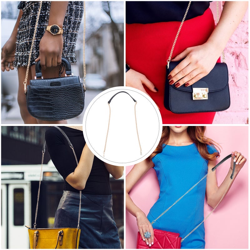 Bag Chain for Handbag Purse, Durable PU Leather and Metal Strap with Clasps - Image 4