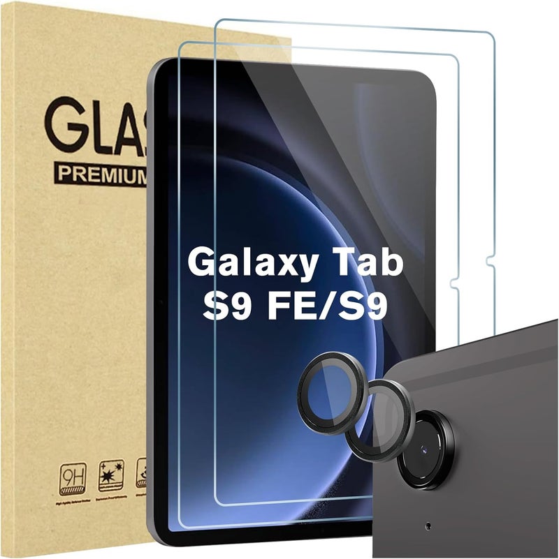 Procases 2 Pack Screen Protector For Galaxy Tab S9 Fe 5G/Wifi 10.9" 2023 + 2 Pack Camera Lens Protector Matching Galaxy Tab Colors, Tempered Glass Film Guard For Galaxy Tablet Sm-X510 - Image 1