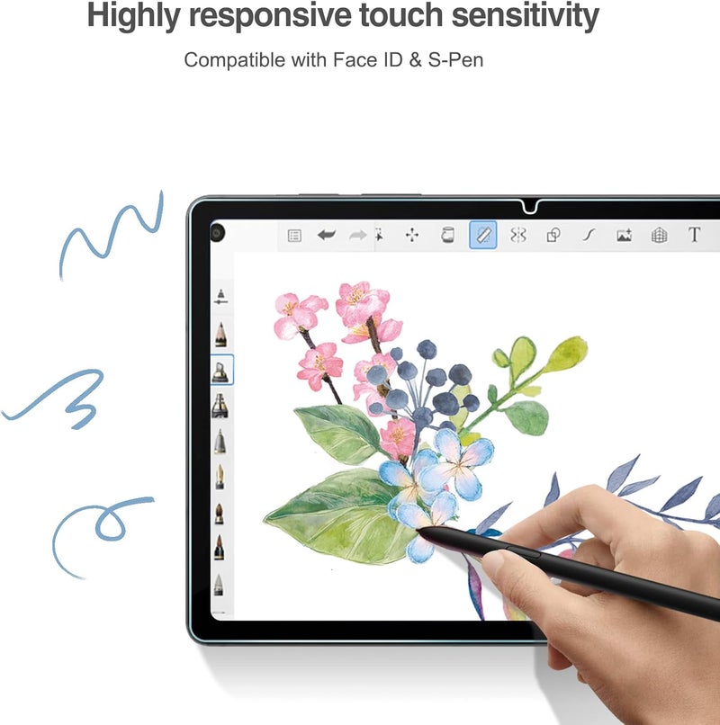 Procases 2 Pack Screen Protector For Galaxy Tab S9 Fe 5G/Wifi 10.9" 2023 + 2 Pack Camera Lens Protector Matching Galaxy Tab Colors, Tempered Glass Film Guard For Galaxy Tablet Sm-X510 - Image 3