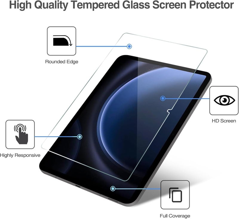 Procases 2 Pack Screen Protector For Galaxy Tab S9 Fe 5G/Wifi 10.9" 2023 + 2 Pack Camera Lens Protector Matching Galaxy Tab Colors, Tempered Glass Film Guard For Galaxy Tablet Sm-X510 - Image 4