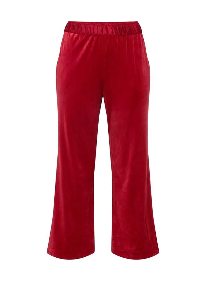 ترايامف Triumph Mix & Match 100% Recycled Fabric Soft Velvety Lounge Velour Trouser Red