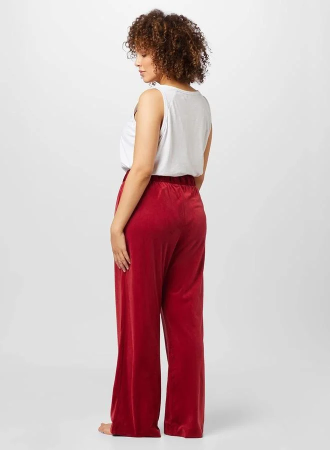 ترايامف Triumph Mix & Match 100% Recycled Fabric Soft Velvety Lounge Velour Trouser Red