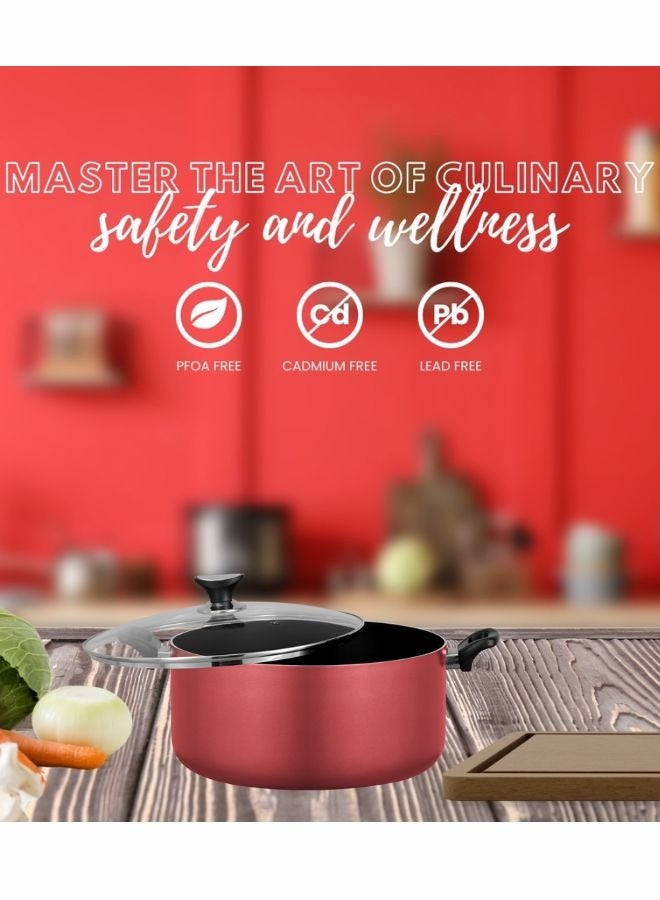 SONEX Non Stick Casserole With Elegant Design in Pink, Never Stick Plus Super Strong Non Stick Teflon Coating, Ergonomic, Stay Cool Handle, Effecient Heat Distribution For Healthy Cooking, Easy to Clean - Image 4