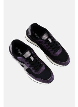 Algspar Women Textile Upper Lace Up Casual Shoes, Black  - Image 4