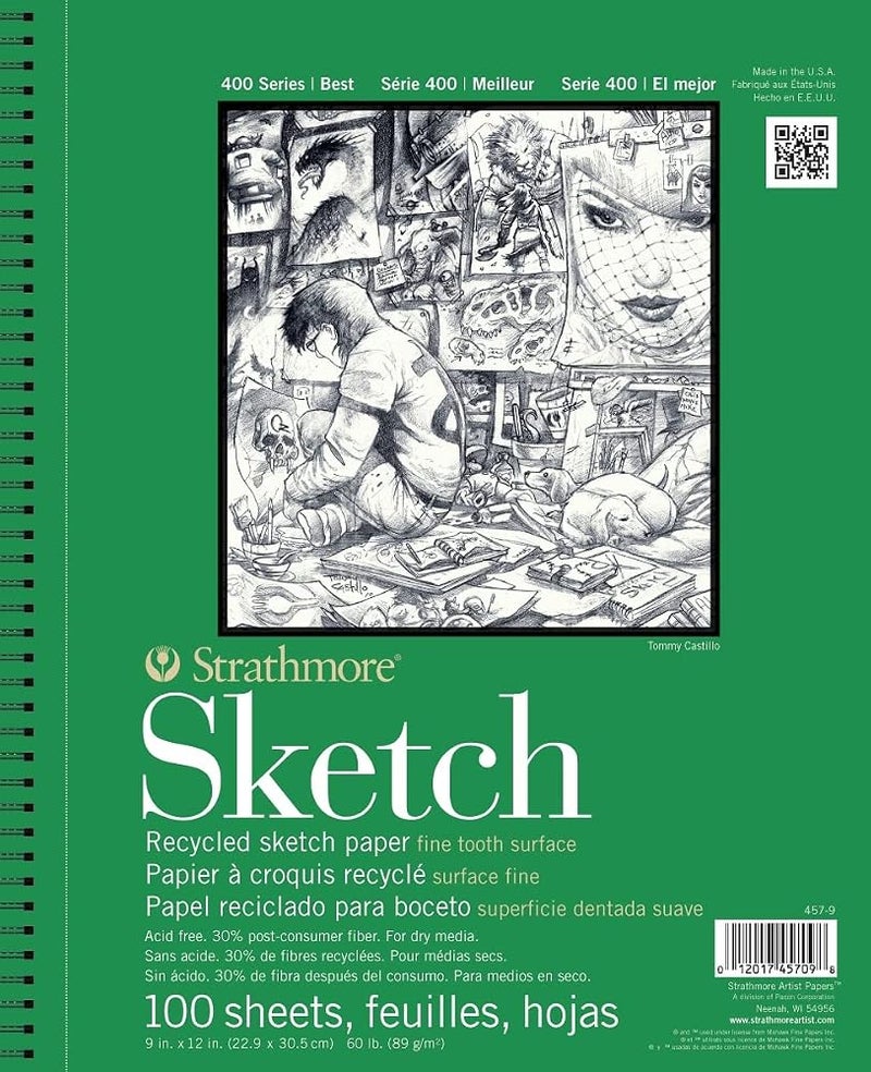 ستراث مور 1 Strathmore رسم رمادي سلسلة 400 كراسة رسم ملونة، 11×14 بوصة، 24 ورقة - Image 4
