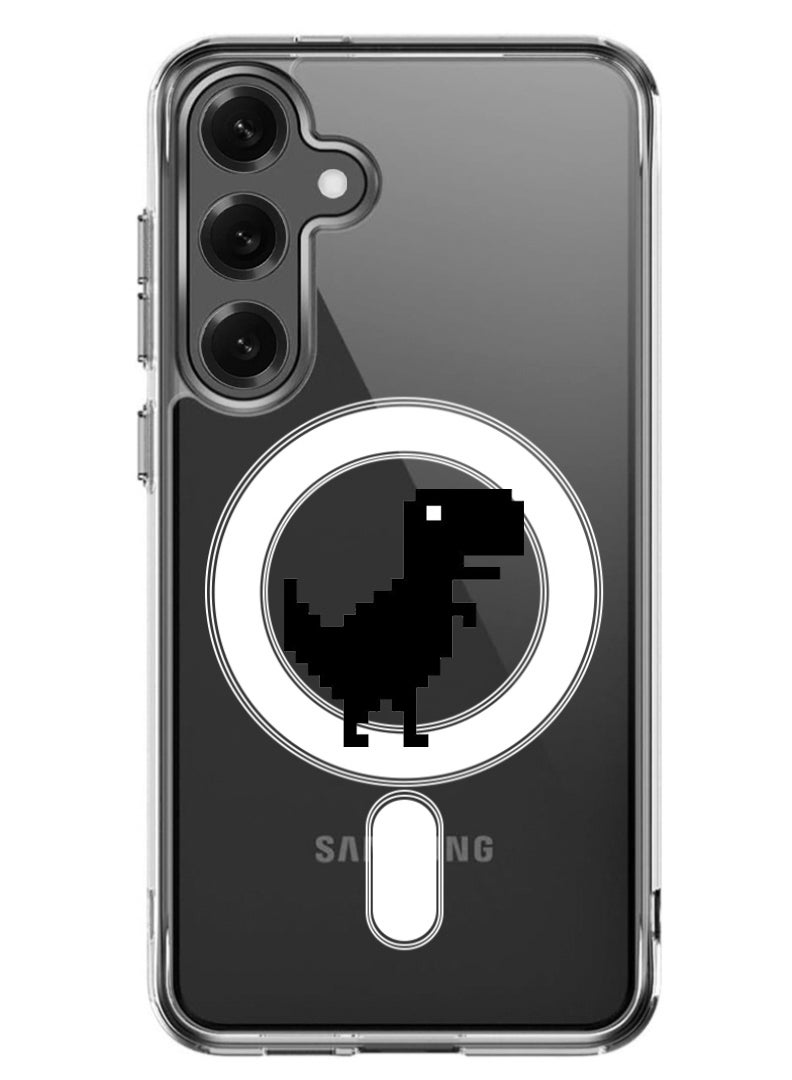 Theodor Magnetic Case for Samsung Galaxy S25 Plus 6.7-inch Compatible with MagSafe Wireless Charging, Shockproof Phone Bumper Cover Offline Dino - Image 1