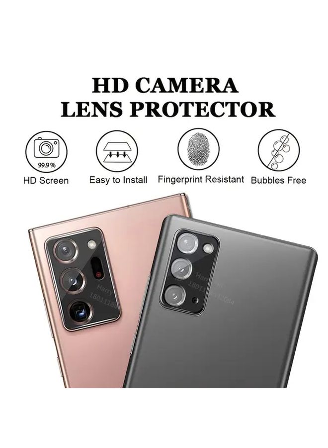 3 Pack Black Tempered Glass Camera Lens Protector for Samsung Galaxy Note 20 Ultra Full Coverage - Image 2