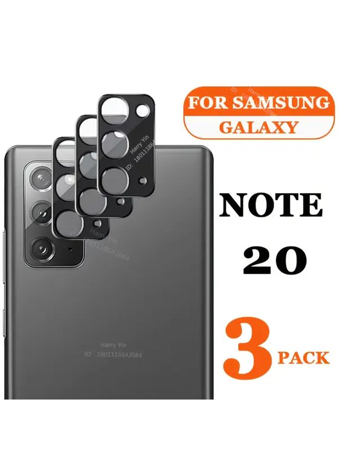 3 Pack Black Tempered Glass Camera Lens Protector for Samsung Galaxy Note 20 Ultra Full Coverage - Image 5