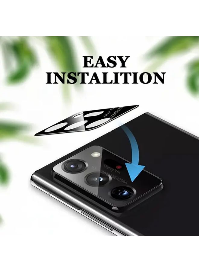 3 Pack Black Tempered Glass Camera Lens Protector for Samsung Galaxy Note 20 Ultra Full Coverage - Image 3