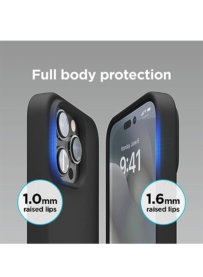 Ocean iPhone 15 (6.1 inch) Case, Liquid Silicone Case, Full Body Protective Cover, Shockproof, Slim Phone Case, Anti-Scratch Soft Microfiber Lining, Black - Image 5