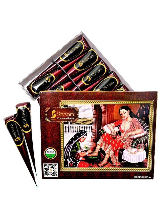 SaVvam 3 Cones 100% Natural Ready To Use Henna Cones Paste Hair Dye For Spot Hair Color (3 Cones Dark Red) - Image 2