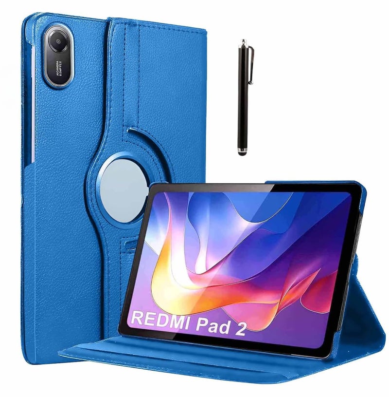 ProElite Cover for Xiaomi Redmi Pad 2 11 inch Case Cover, 360 Rotatable Smart Flip Case Cover for Xiaomi Redmi Pad 2 11 inch Tablet with Stylus Pen, Dark Blue - Image 1