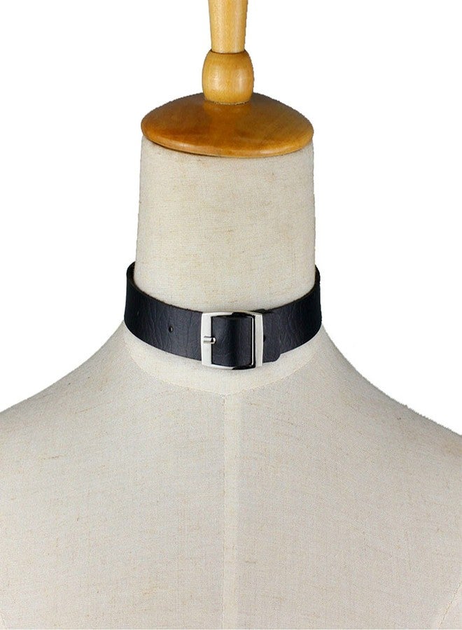 ETHOON Choker Necklace for Women 4 Adjustable Belt Cool Gothic PU Collar Green - Image 5