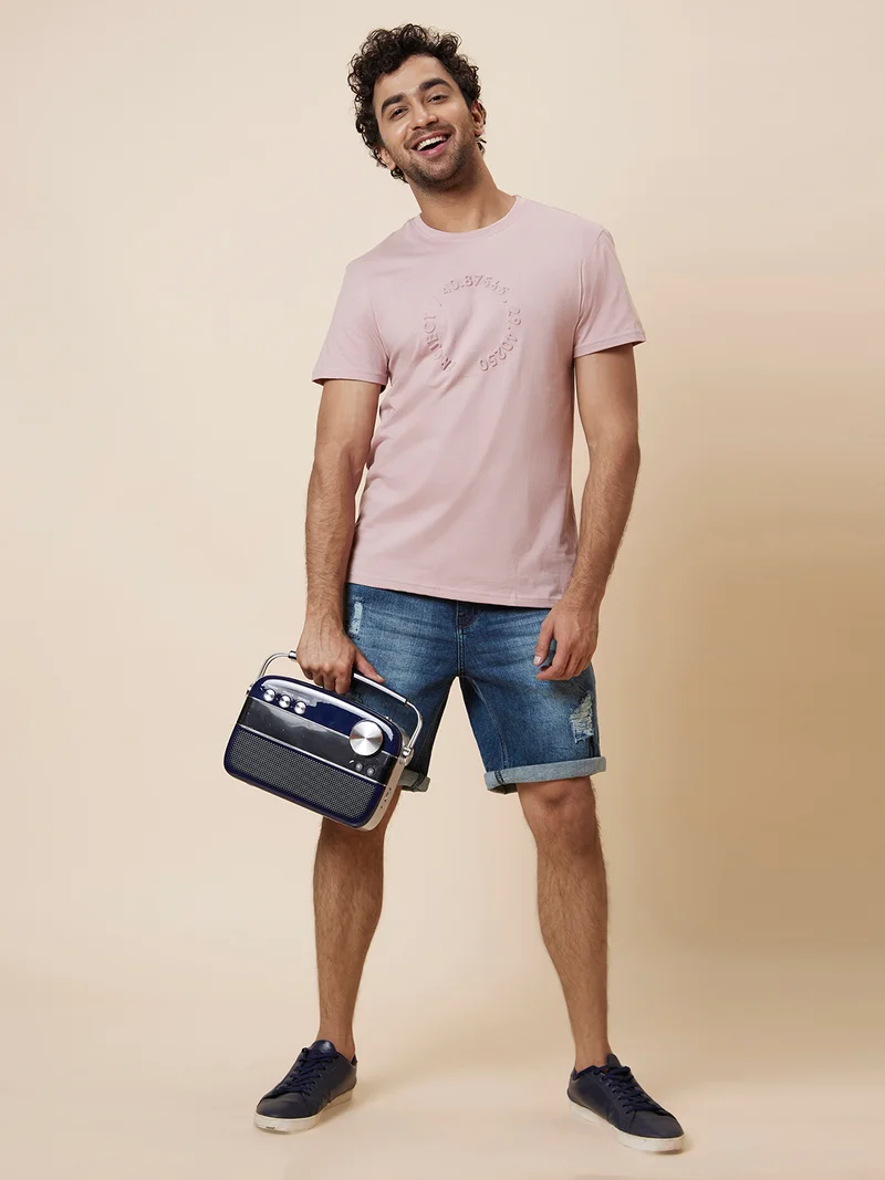 globus Globus Men Dark Blue Regular Fit Denim Shorts