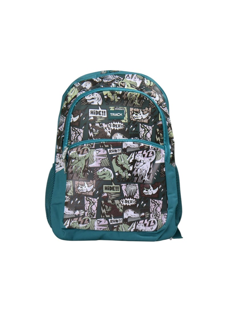 Track School Backpack AS023 | Dinosaur UV Print Backpack with Front | Lightweight Kids School Bag - Image 1