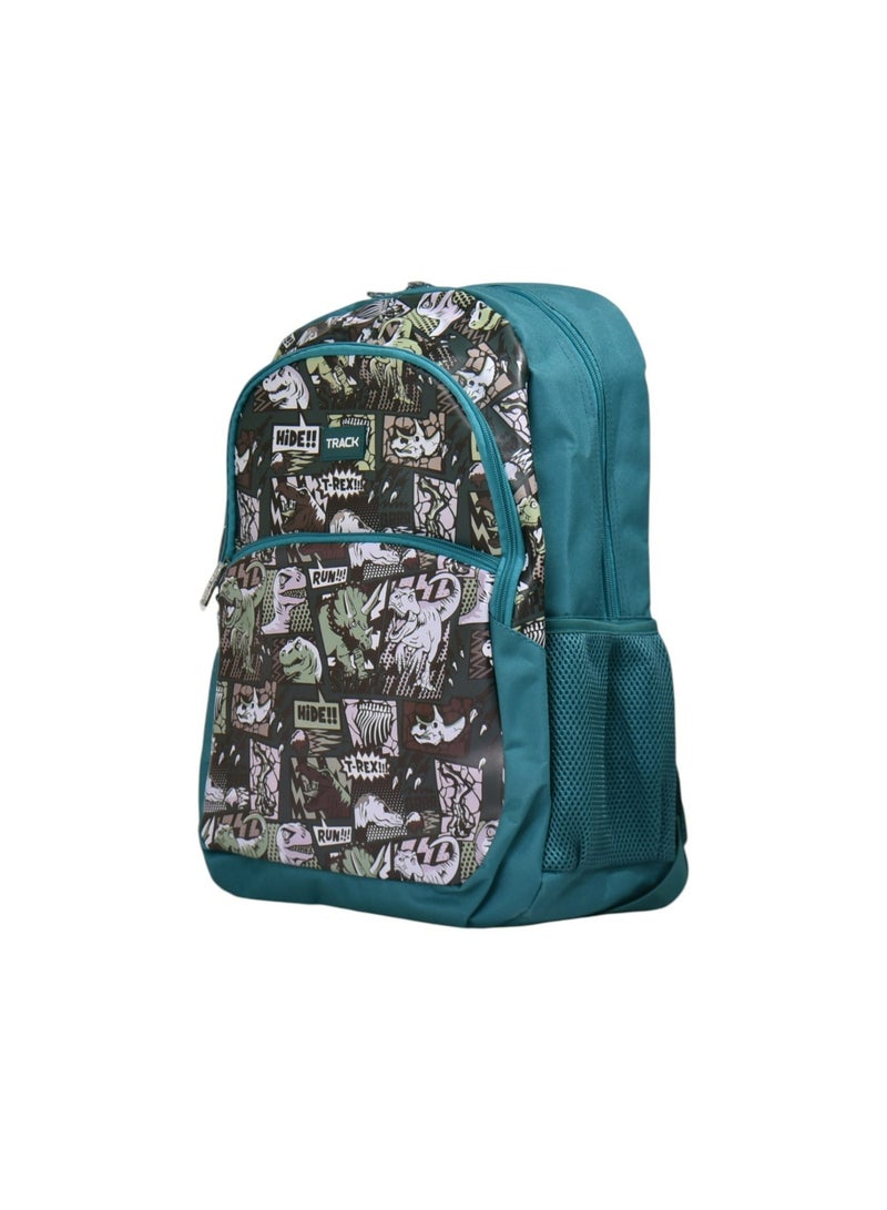Track School Backpack AS023 | Dinosaur UV Print Backpack with Front | Lightweight Kids School Bag - Image 2