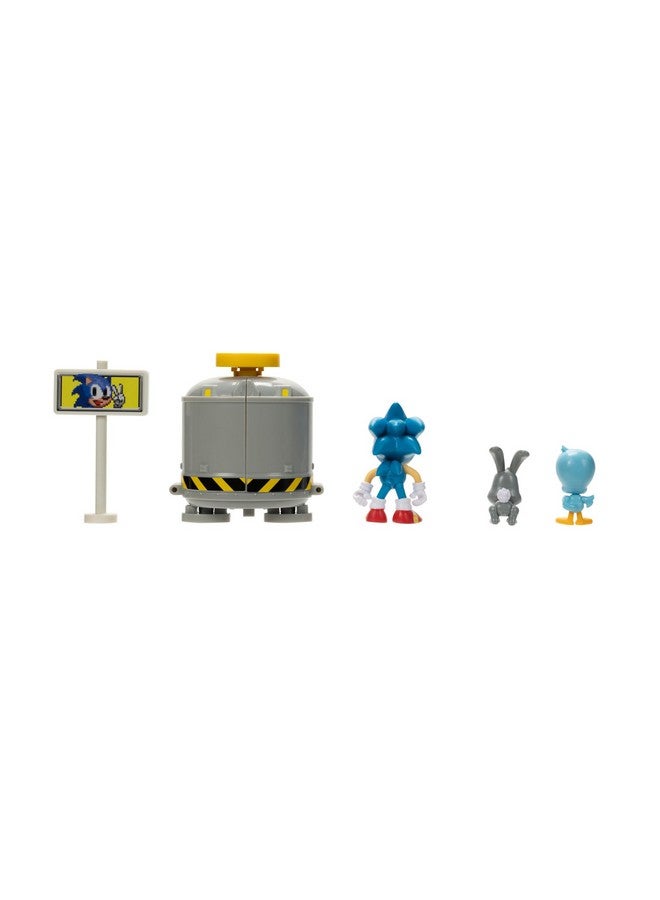 Sonic The Hedgehog ديوراما مستوى سونيك ذا هيدجهوج 2.5" مع سونيك، فليكي وبوكي - Image 2