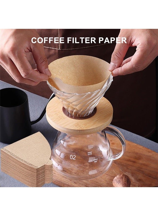 هومستر 100 جهاز كمبيوتر شخصي ورقة تصفية القهوة ، V60 حجم 02 ، فلاتر يمكن التخلص منها لصب القهوة وتقطيرها ، مع مربع دوار ، بني - Image 5