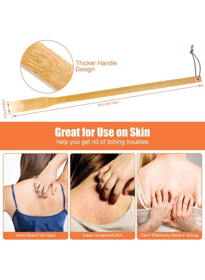 NICEMOVIC 6 Pack Wooden Bamboo Back Scratcher, Funny Small Gifts for Men Women Him Her Boyfriend Dad Husband, Stocking Stuffers, Birthday Christmas Gifts, 16.5 Inch Back Scratcher Long Handle - Image 3