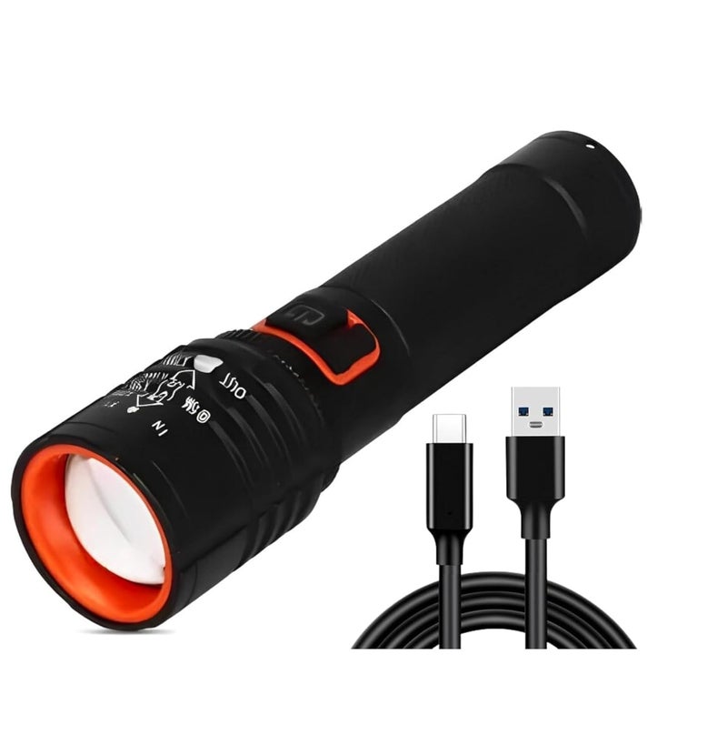 LED Flashlight, Bright 2000 Lumens Tactical Flashlights High Lumens with 5 Modes, Waterproof Zoomable Flash Light for Outdoor, for Emergency Student Dorm Camping Essentials Camper Gear