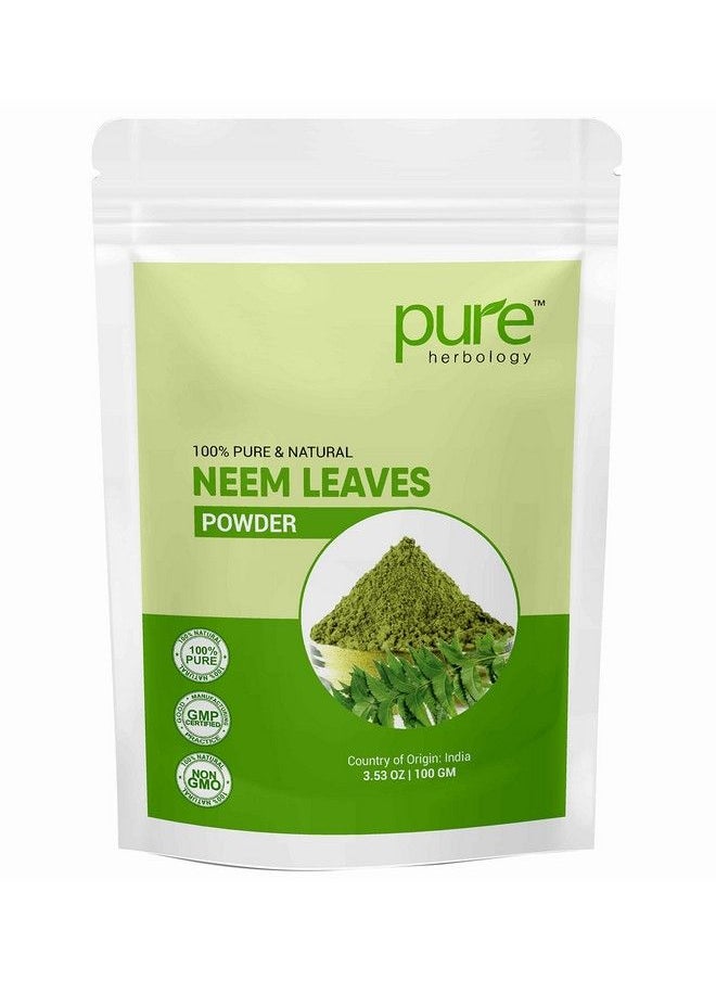 Pure Herbology - Pure & Natural Pimplefree Clear Skin Silky Hair Neem Leaves Powder 100Gm - Image 1