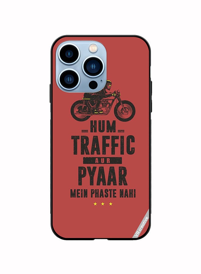 VR CREATIVE Protective Case Cover For Apple iPhone 14 Pro Traffic Aur Pyaar Design Multicolour - Image 1