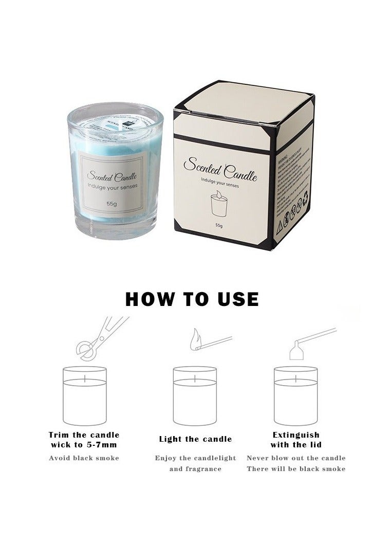 مجموعة من 3 شموع معطرة للمنزل، مصنوعة من فول الصويا الطبيعي، معطرة للمنزل، مدة احتراق تصل إلى 50 ساعة، هدية لتخفيف التوتر - Image 2