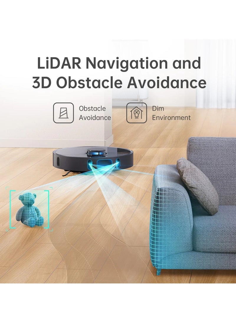 Dreame Robot Vacuum with Automatic Dirt Disposal-Empties Itself for 65 Days, LiDAR Navigation & 3D Obstacle Avoidance, 4000 Pa Suction Power & Smart Mapping, Compatible With Alexa 4 L 46 W Z10 Pro Black - Image 4