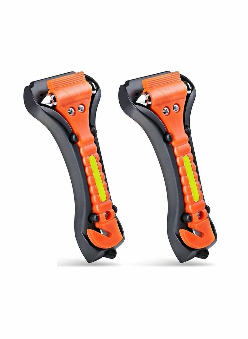 SYOSI 2 Packs Car Window Breaker and Seatbelt Cutter, Car Emergency Escape Tool with Glass Breaker Seat Belt Cutter, 2-in-1 Car Safety Hammer, Premium Carbon Steel Automotive Life Rescue Tools Kit - Image 1