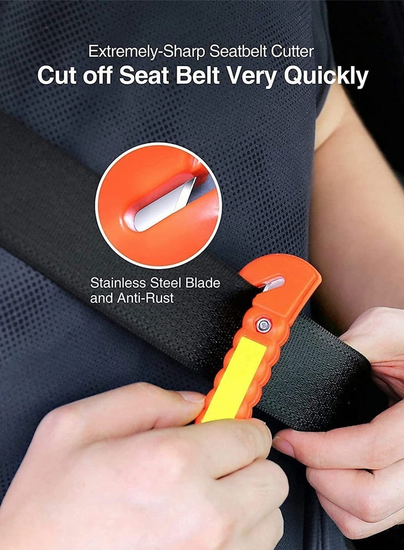 SYOSI 2 Packs Car Window Breaker and Seatbelt Cutter, Car Emergency Escape Tool with Glass Breaker Seat Belt Cutter, 2-in-1 Car Safety Hammer, Premium Carbon Steel Automotive Life Rescue Tools Kit - Image 3