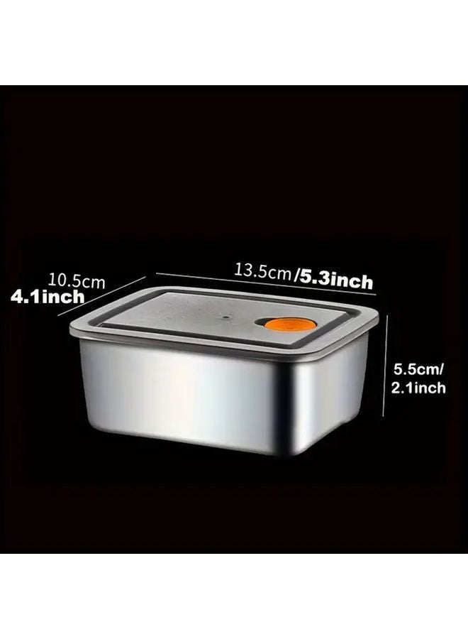 3 Piece Stainless Steel Food Storage Container Set with Lid for Freshness Refrigerator Picnic - Image 4