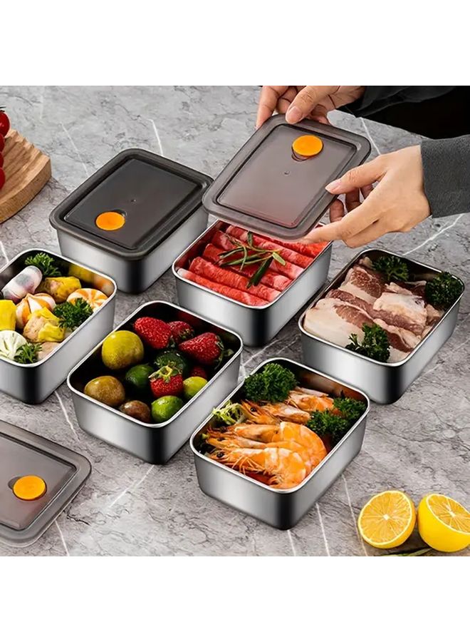 3 Piece Stainless Steel Food Storage Container Set with Lid for Freshness Refrigerator Picnic - Image 3