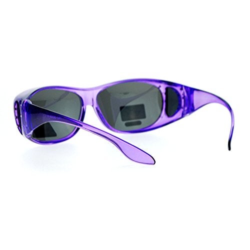 PASTL Womens Polarized Fit Over Glasses Rhinestone Sunglasses Oval Rectangular Purple - Image 3