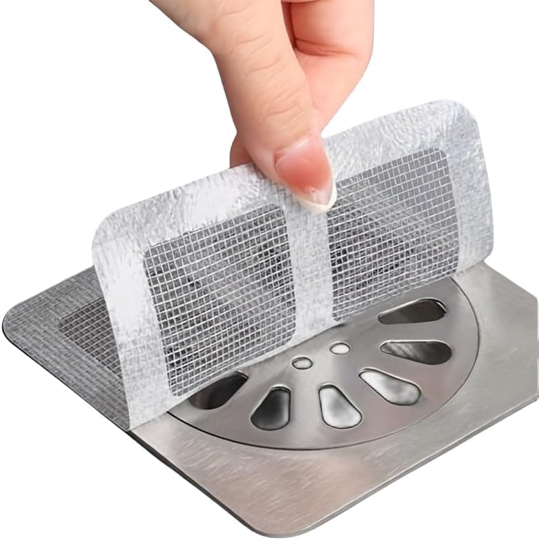 RIGJAK (6 Pcs) Disposable Shower Drain Cover Hair Catcher Shower Drain Mesh Stickers, Bathroom, Laundry, Bathtub, Kitchen Shower Drain Floor Sink Strainer Filter Mesh - Image 1